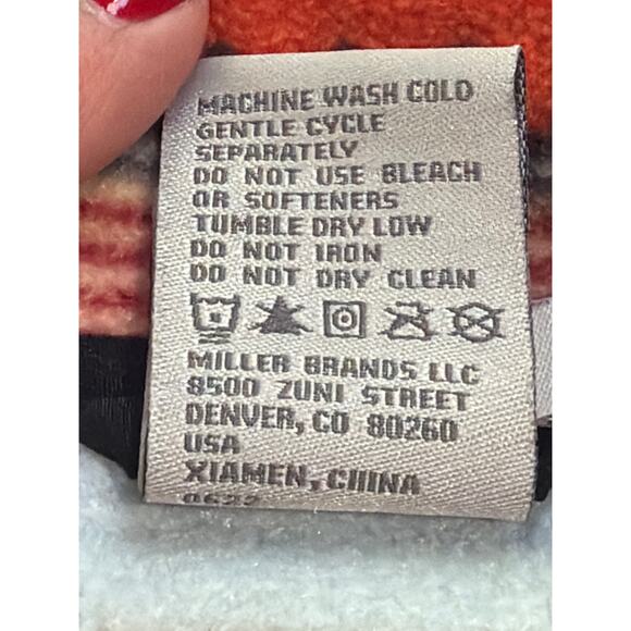 Cinch Boys Polar Fleece Pullover XXL Orange Aztec 1/4 Snap Western Cowboy Rodeo - Picture 7 of 8